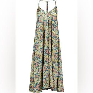 BISHOP + YOUNG SAINT MARTIN HALTER MIDI SATIN FLORAL DRESS Size Small $108